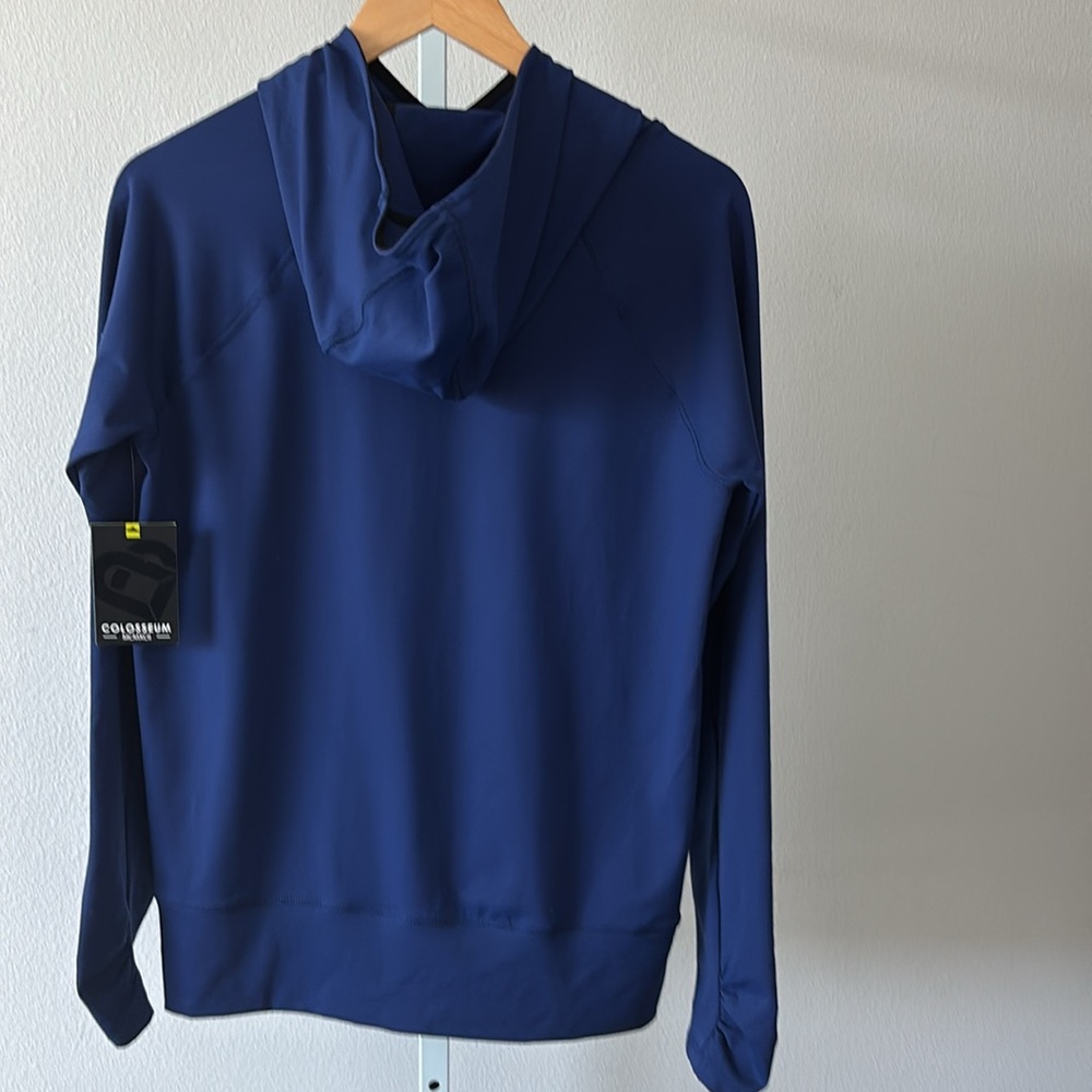 NWT Performance Hoodie S Ruched Sleeve Thumbholes Athleisure Streetwear Casual - Picture 3 of 12